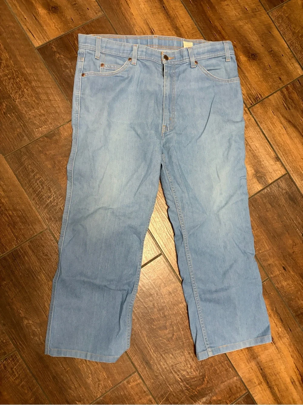 VTG 1982 Levi's Orange Tab Pants Mens Insert 38x29 Made in USA Light Blue